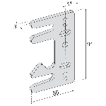 GACHE PLATE POUR SERRURE DE PORTE DE GARAGE TIRARD