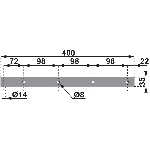 PENTURE DROITE PERCEE INOX POLI 316 A4