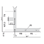 PENTURE EQUERRE QUEUE DE CARPE L x H mm 250 x 300