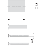 RALLONGE POUR SERRURE CISA  - 50 - 26 Long. tube mm 26