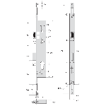 SERRURE HAUT ET BAS A PENE DORMANT ET DEMI-TOUR A 3 POINTS SERIE 2270TI STREMLER