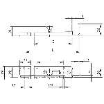 VERROU PENE PLAT PORTE-CADENAS SERIE 750  - 115 - 163 Long. corps mm 115