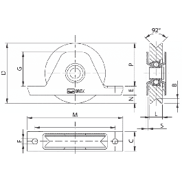 Galet à Monture Intérieure Gorge En V Mantion - 200 Kg - D80 Mm Acier - Lot De 2