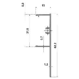 Bandeau à clipser - pour rail porte coulissante - SAF 40 et 80