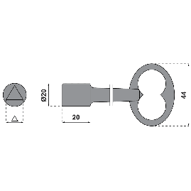 CLE TRIANGLE FEMELLE 13/14mm EXTERIEUR 20mm