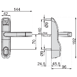 POIGNEE EXTERIEURE POUR ANTI PANIQUE SERIE PREMIUM P 13/23 VACHETTE