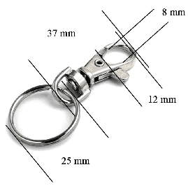 France Quincaillerie - PETIT MOUSQUETON A POMPE AVEC ANNEAU DE CLE NICKELE