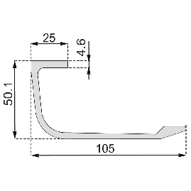 POIGNEE DE PORTE BATTANTE TYPE AILERON HAUTEUR 200 MM LA CROISEE DS