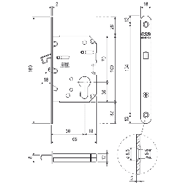 Serrure de porte coulissante -clef-lockset caché avec des clés