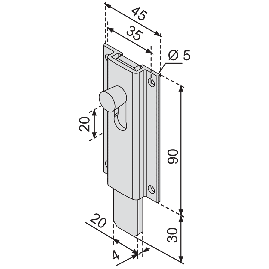 VERROU TARGETTE ALUMINIUM TYPE BOX