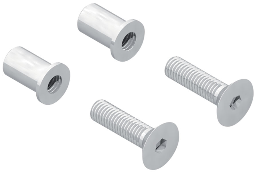Support De Fixation Croisée Plastique B12-B12 - Polyamide Renforcé Fibre, Résiste à 60°C - Avec Vis Inox - Pour Assemblages - 4